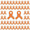 WANDIC Épingle en Ruban Orange avec Papillon, 50PCS Broche argentée pour leucémie lymphome Cancer du Rein Bouton en métal