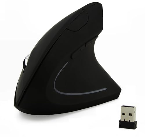 Souris verticale ergonomique sans fil, pour droitier, souris silencieuse sans fil avec récepteur USB, souris optique verticale avec 6 boutons 800/1200/1600 DPI, pour PC/ordinateur portable/ordinateur