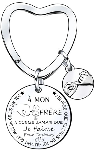 QTZXZX Cadeau Frere Grand Frère Porte-Clés Pour Frère Homme Porte-Clés Pour La Fête Des Pères Cadeaux d'anniversaire de NoëL Frère Porte Clef Homme Idee Cadeau Frere Original