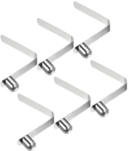 PATIKIL 12x9.5mm Kajak Paddel Clips, 6er Pack Zeltstangen Clips aus Stahl, V-förmige Einzelpin-Druckknopf-Federclips zur Fixierung von Rohren für Camping Markise