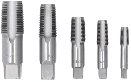 5 teiliges NPT Rohrgewinde Gewindebohrer Set, 3/4 1/2 3/8 1/4 1/8 Zoll Kohlenstoffstahl, NPT Rohrgewindebohrer Set, Gewindeschneiden, Sanitär NPT Gewindebohrer Set mit