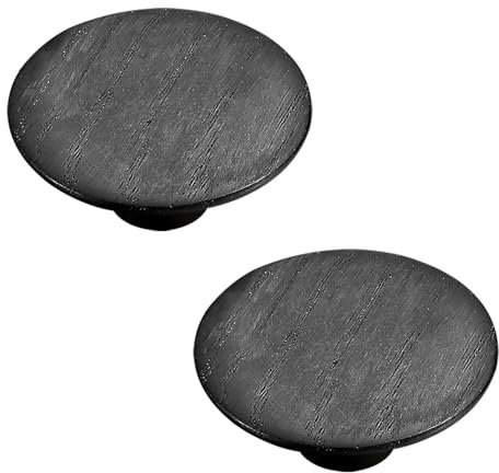 SZLXJMFL Schrankgriff Holzgriffe, 2 Stück Lackierte Oberfläche Schwar Eiche Schubladengriff Wohnzimmer Griffe Bohrlochabstand: Einloch/160 mm, Bügelgriff Küchengriffe -48mm/1.9in