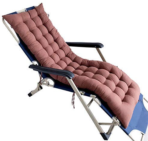 XWXFFSOJ Garten-Liegestuhl-Kissen mit Bändern, Schaukelstuhl-Auflage, Lounge-Stuhl-Auflage, Sonnenliege-Auflage, Terrassensessel, Rattan-Stuhl-Sitzauflagen, grau, 155 x 48 x 8 cm