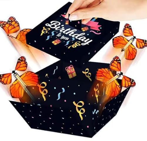 Schmetterlings Explosionsbox Geburtstag Diy Magischer Fliegender Schmetterling Geschenkbox Mystery Box Für Geburtstag Happy Birthday Hochzeit Jubiläum Party
