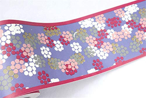 Tapetenbordüren, selbstklebend, lila, 10 x 1000 cm, dicke, wasserdichte Vinyl-Wandverkleidung, Bordüren, Heimdekoration, Badezimmer, Küche, Schlafzimmer, Arbeitszimmer, Flur, Fliesen-Dekor-A