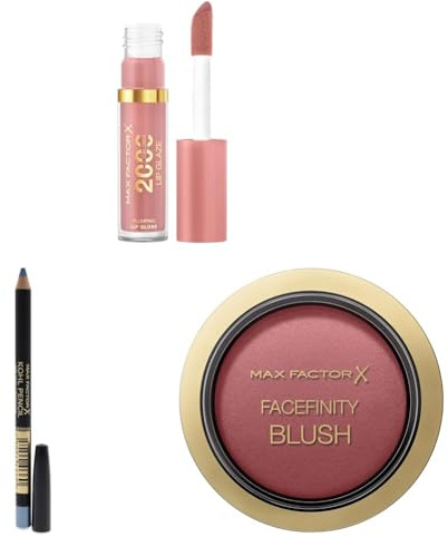 Max Factor: For a flush of colour: kohl kajal, lip glaze, facefinity blush