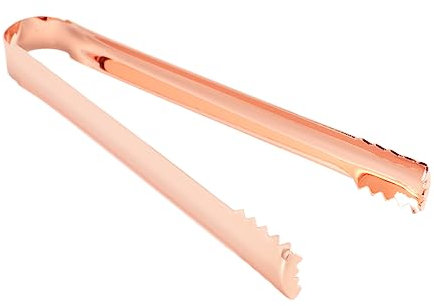 Alipis 2pcs 304 Stainless Steel Ice Tongs and Food Serving Clips Rose Gold, Kitchen Bread Folder for Bar and Home Use