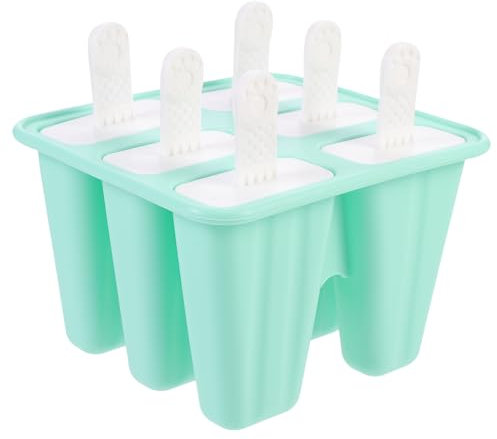 Cabilock Molde para Helado de Silicona 6 Palitos Multiusos sin Olor para Niños Reutilizable para Hacer Helados