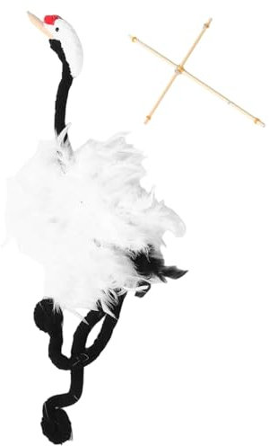 Flamingo - Vogelpuppe mit Fäden, Puppenspiel auf Saiten - Pull Strings handgefertigtes Puppenspiel Marionette Crane, Ausgestopfte Plüschholz -Handwerkspuppen Bildungsspielzeug zum Geburtstag, Urlaub