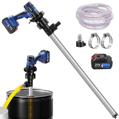 Electric Fuel Transfer Pump, 3200W Drum Pump with Adjustable Speed 0-150L/min, 92cm Tube, 4m Outlet Hose for Diesel, Kerosene, Hydraulic Oil, and Water