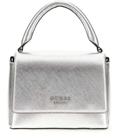 GUESS Fedana Top Handle Flap Bag Silver