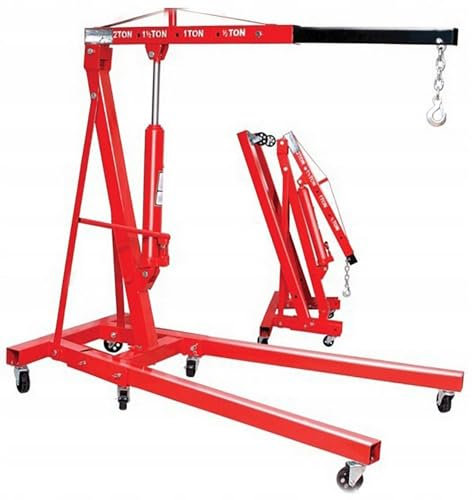 Start Gru alza motori capretta pieghevole su ruote, capacità 2 tonnellate, braccio regolabile in 4 posizioni, dimensioni aperta 158x106x156 cm, ideale per officine e garage