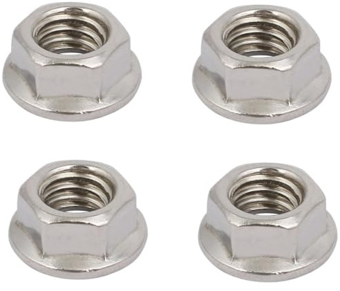 TOP-VIGOR 4Pcs 3/8-16 Fine Thread Flange Nuts, 304 Stainless Steel Hex Lock Nuts, Threaded External Hex Flange Nut for Automotive, Machinery, DIY Projects