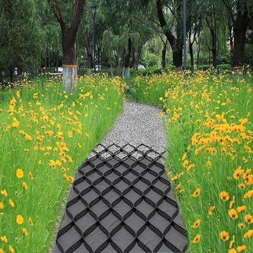 Caillebotis en plastique Grille de géocellules de sol for allées de jardin, géogrille stabilisatrice de gravier en polyéthylène modifié découpable, grilles de géocellules durables Caillebotis stabilis