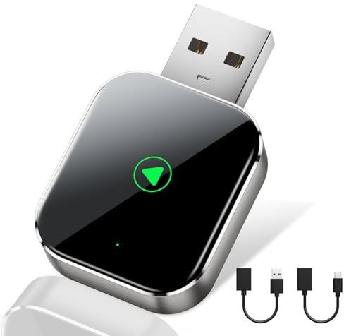 AURIVEE Adaptateur CarPlay sans Fil pour iPhone, Convertisseur USB/Type-C sans Fil pour Voiture, Compatible avec Tous Les Véhicules Apple CarPlay Filaire et iPhone iOS 10+ (Mini)