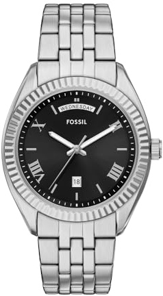 Fossil Campbell Herren 42MM Silberfarbene Edelstahluhr, FS6139