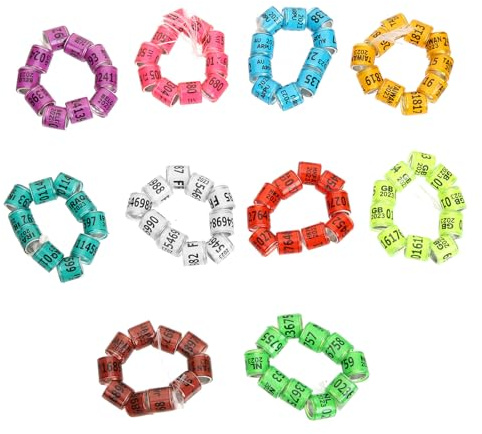JOINPAYA 100 Pezzi Anelli per Zampe di Piccione da Corsa in Plastica e Alluminio Fasce Compatte e Leggere per Piccioni e Uccelli Domestici Accessori per Identificazione e Colore Casuale