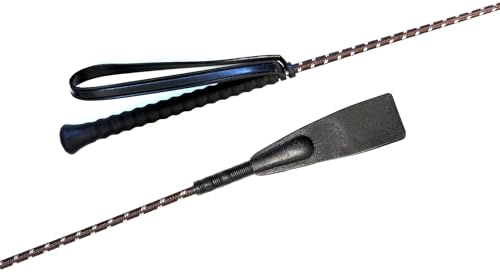 JA Horse JA0028 Fleck Starter Springgerte 60 cm, Braun | Robuste Starter Spring Gerte 60 cm mit rutschfestem Gummigriff & Handlasche – Ideal für Anfänger & Reitschulen