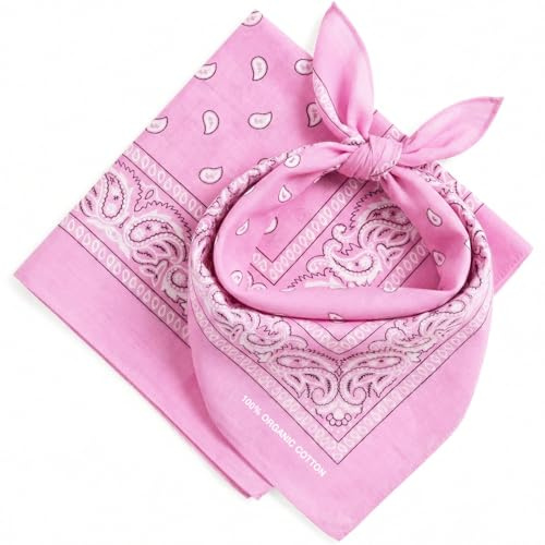 AURAE Bandana – 100% Baumwolle & Natürliche Fasern – Halstuch Ohne Polyester – Hochwertig, Weich, Langlebig & Waschmaschinenfest – Bandana Herren & Damen – Unisex & Kinder - 2 Pack
