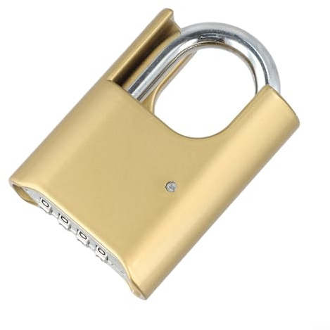 Besttoolifes Grande lucchetto a combinazione pesante a 4 cifre, ad alta sicurezza, con arco in acciaio temprato da 8 mm, in lega di zinco, resistente alla tagliabulloni con corpo esteso (oro)