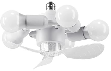 Combo de lámpara de ventilador: circulador de aire de techo, luz de enfriamiento montada en casquillo E27, accesorio de flujo de aire de habitación contemporáneo, aparato de iluminación, ayuda climáti
