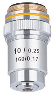 AmScope Objetivo del microscopio acromático A10X-V300 10X para microscopios compuestos