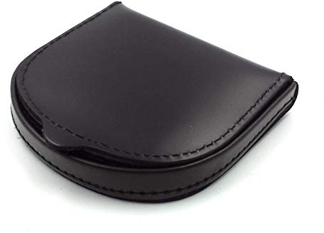 franartPiel - Taconera, monedero de tacón clásico hecho a mano en Piel Ubrique - Pequeña cartera de cuero auténtico para llevar tus monedas (Negro)