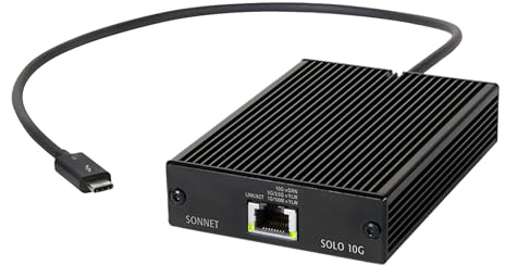 Sonnet Technologies Solo 10G Thunderbolt 3 to 10GBASE-T Ethernet Fanless Adapter (SOLO10G-TB3)