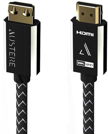 AUSTERE VII Series 8K HDMI Cable 1.5m 48Gbps for 8K60 & 4K120, Dynamic HDR, High Fidelity eARC, Gold Contacts, Silver-Plated Conductors, LinkFit Locking Connectors & High Flex Cable