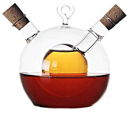 Aceitera y vinagrera Antigoteo Botella de Aceite y vinagre de Vidrio CRUET2 en 1 dispensador de Aceite de Oliva y Botella de vinagre Salsa de Soja contenedor de Cocina aparatos de Cocina