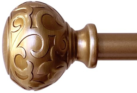 Sorrento Tringle à rideaux réglable en laiton vintage 122-218 cm de diamètre 1,6 cm