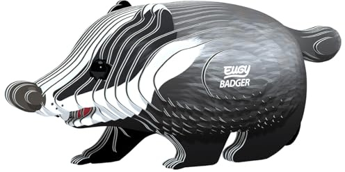 EUGY 650094 Dachs, 3D Tier-Puzzle für Kinder und Erwachsene zum Zusammenbauen, DIY Tierfigur, Bastelset ab 6 Jahren