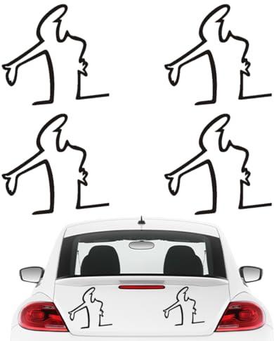WUSJCOF 4 Pezzi Adesivi Auto Divertenti,Adesivi per Auto con Promemoria AntiGraffio, Adesivi per Frigorifero, Adesivi per Porte in Vetro, Adesivi Creativi Personalizzati, Adesivi per Cartoni Animati