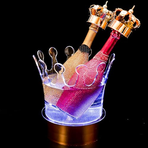 Secchiello per Champagne a LED per Uso Commerciale Accessori da Bars Raffreddatore Adatto per Cucina, Bars, Discoteca, Feste Private Regalo per Gli Amanti Del Vino(Multi-colored)