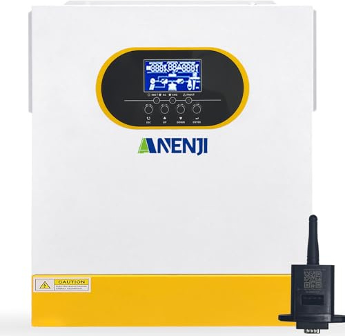 3500W Solar Hybrid Wechselrichter 24Vdc zu 230Vac, Pure Sine Wave, mit 100A MPPT Regler, 98% Wirkungsgrad, Solar und Generatoranschluss, Geeignet für netzunabhängige Systeme im Haushalt
