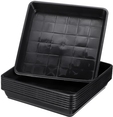 POPETPOP 8 Piezas Bandejas Plásticas para Macetas Resistentes Clima Protección de Superficies y Control de Humedad para Bonsáis y Plantas con Drenaje Uso Interior y Exterior