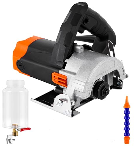 MXBAOHENG Coupe de carrelage électrique sans lames 1000 W 45 degrés Scie à tronçonner professionnelle humide avec réservoir d'eau amovible, adapté pour carrelage en céramique (adapté 100-110mm lame)