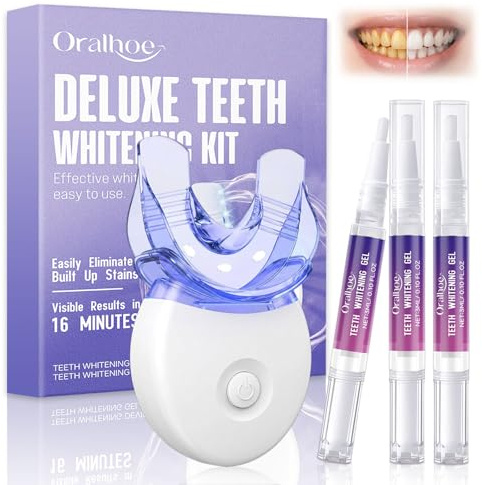 Kit Blanqueador Dental Profesional,Luz LED-3 Piezas LáPiz Blanqueador Dental,Blanqueamiento dental Rápido en Casa para Dientes Blancos,para Limpieza y Eliminacion de Sarro