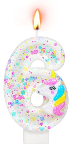 Alaoo Födelsedagsljus, enhörning nummer ljus | Topper Cake sifferljus, födelsedagsljus, temadekoration för flicka, pojke