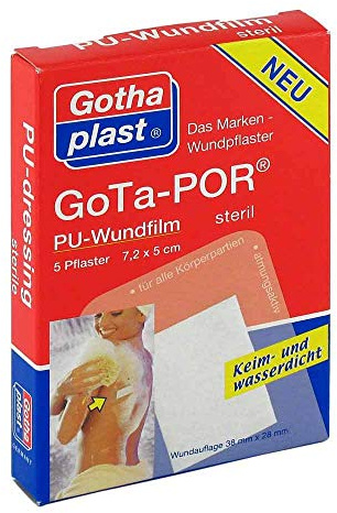 GoTa-POR PU-Wundfilm steril 7,2 cm x 5 cm Pflaster, 5 St. Pflaster