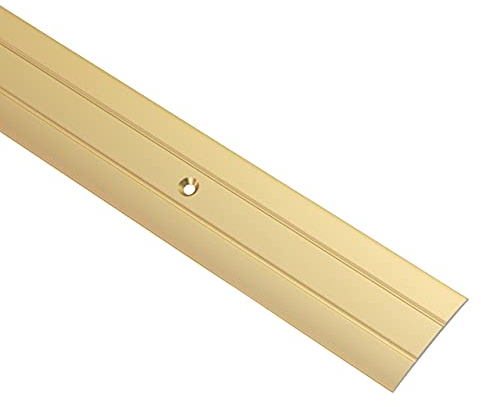 Gedotec Profilo di Transizione Alluminio avvitamento - Guide a Pavimento | Lunghezza 200 cm | Larghezza 37 mm | Profilo Pavimento Alu Brass | Compensazione Perforata | Soglia | Davanzale | 1 Pezzo