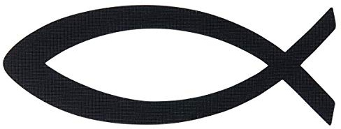 °* Auto-Aufkleber Fisch Ichthys 9cm, wetterfest und lichtbeständig (schwarz)