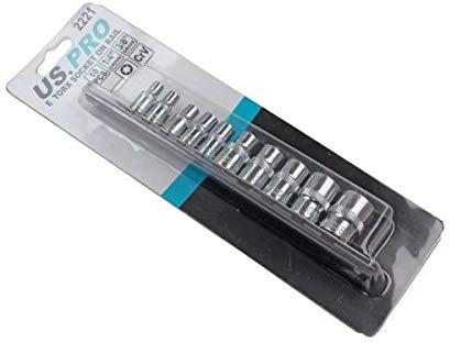 Lot de 10 douilles femelles Torx/Star 1/4 et 3/8 douilles E E4 - E18 2221
