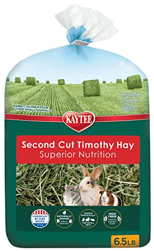 Kaytee 2nd Cut Soft and Lush Timothy Hay for Pet Guinea Pigs, Rabbits & Other Small Animals, 6.5 Pound