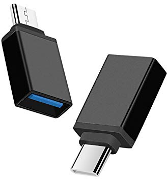 NXACETN Universal Type-C to USB Adapter OTG Converter Head for Cell Phone Keyboard Mouse(Black,Silver) Black