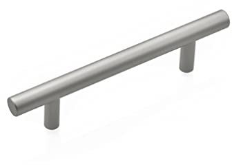 Europäischer Steggriff Möbelgriff Matt Relinggriffe Schrankgriff Küchengriff Massive Aluminiumlegierung Türgriffe T-Form Schubladengriffe Stangengriff Griffe,1er-Pack (Lochabstand 96mm,Silber)