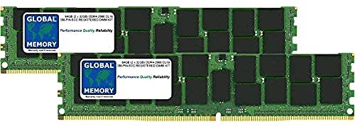 GLOBAL MEMORY 64GB (2 x 32GB) DDR4 2666MHz PC4-21300 288-PIN ECC REGISTRADO DIMM (RDIMM) Memoria RAM Kit para Mac Pro (2019)
