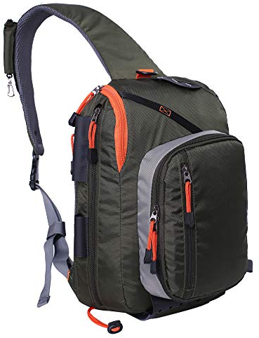 Kylebooker Fliegenfischen-Schultertasche für Angelzubehör, Armeegrün