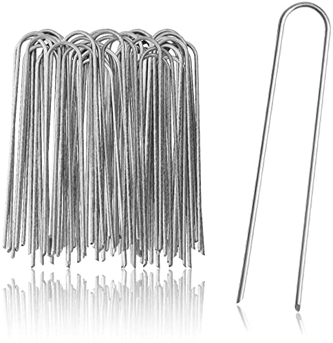 COM-FOUR® 50x ground anchors made of coated steel - robust ground pegs for attaching weed fleece and foils - ground anchors for garden and camping - round (050 pieces - 200x25x3.8mm)