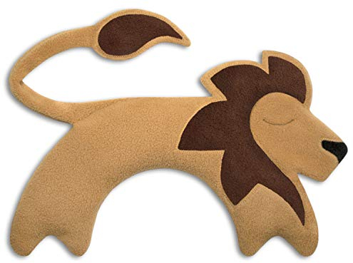 LESCHI Wärmekissen - Körnerkissen für Mikrowelle - Tier Löwe Beige - anschmiegsames Nackenkissen mit Bio Weizen - ideal als Wärmespender im Winter und bei Verspannungen an Nacken Schulter Hals